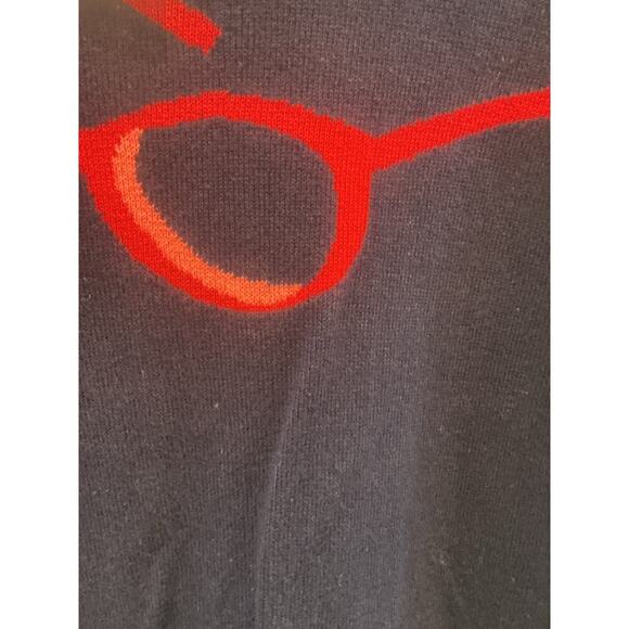 Gap Womens Crewneck Sweater Size XS Novelty Print Glasses Geek Nerd Preppy NEW - Picture 6 of 9